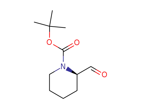 Molecular Structure of 134526-69-5 ((R)-2-FORMYL-PIPERIDINE-1-CARBOXYLIC ACID TERT-BUTYL ESTER)