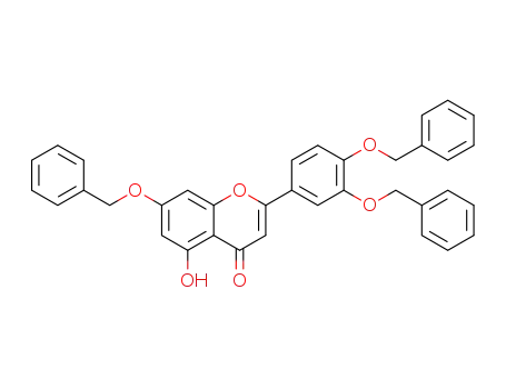 Molecular Structure of 1201807-92-2 (7-(benzyloxy)-2-(3',4'-bis(benzyloxy)phenyl)-5-hydroxy-4H-chromen-4-one)