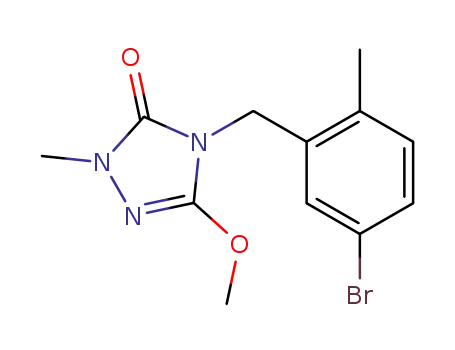 Molecular Structure of 258885-52-8 (4-(5-bromo-2-methylbenzyl)-5-methoxy-2-methyl-2,4-dihydro-3H-1,2,4-triazole-3-one)