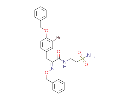 Molecular Structure of 1415814-15-1 ((E)-3-(4-(benzyloxy)-3-bromophenyl)-2-(benzyloxyimino)-N-(2-sulfamoylethyl)propanamide)