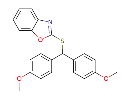 Molecular Structure of 1384458-40-5 (2-(bis(4-methoxyphenyl)methylthio)benzo[d]oxazole)