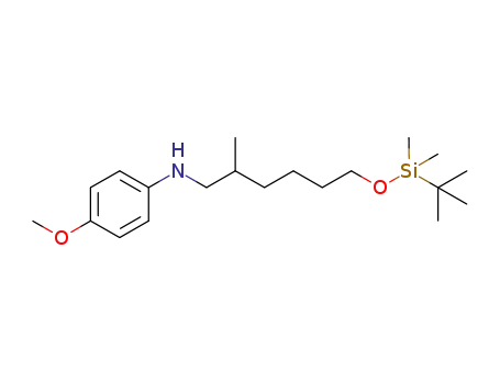 Molecular Structure of 1201516-71-3 (N-(6-(tert-butyldimethylsilyloxy)-2-methylhexyl)-4-methoxyaniline)