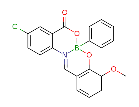Molecular Structure of 1370731-90-0 ((N-B)-10-chloro-4-methoxy-6-phenyl-8H-dibenzo[d,h][1,3,7,2]dioxazaborecin-8-one)