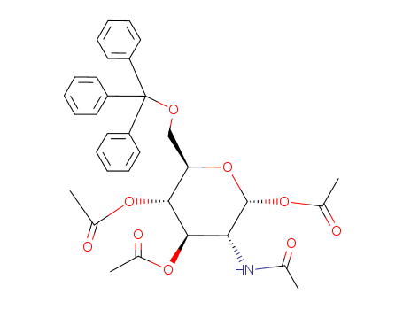 a-D-Glucopyranose,2-(acetylamino)-2-deoxy-6-O-(triphenylmethyl)-, 1,3,4-triacetate