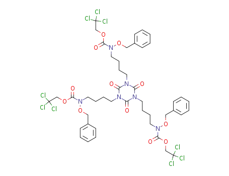 Molecular Structure of 153756-35-5 (Tris<<N-<(trichloroethoxy)carbonyl>-N-(benzyloxy)amino>butyl> isocyanurate)