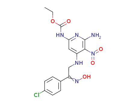 82585-64-6,ethyl (6-amino-4-{[(2E)-2-(4-chlorophenyl)-2-(hydroxyimino)ethyl]amino}-5-nitropyridin-2-yl)carbamate,