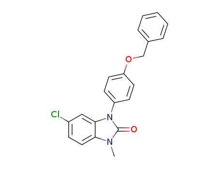 Molecular Structure of 79759-85-6 (1,3-Dihydro-5-chloro-1-methyl-3-(4-(phenylmethoxy)phenyl)-2H-benzimida zol-2-one)