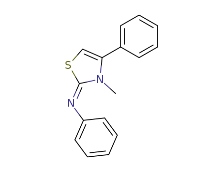 Molecular Structure of 97118-81-5 (N-(3-methyl-4-phenylthiazol-2(3H)-ylidene)phenylamine)