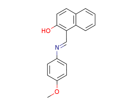 Molecular Structure of 133880-39-4 (2-Naphthalenol, 1-[[(4-methoxyphenyl)imino]methyl]-, (E)-)