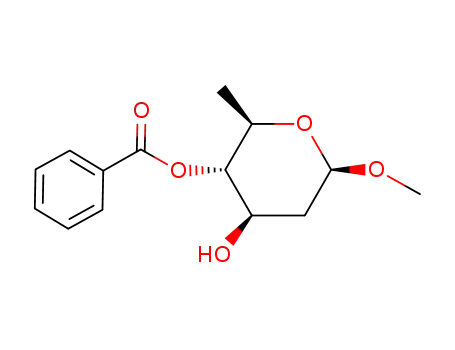 Molecular Structure of 71695-52-8 (methyl 4-O-benzoyl-2,6-dideoxy-β-D-arabino-hexopyranoside)