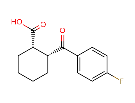 Molecular Structure of 154810-33-0 (CIS-2-(4-FLUOROBENZOYL)-1-CYCLOHEXANE-CARBOXYLIC ACID, 99)