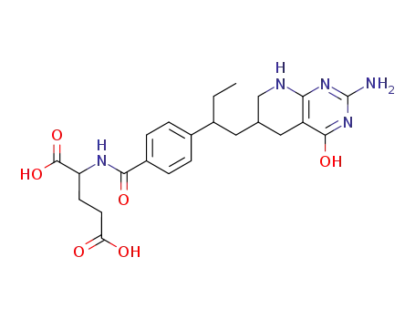 Molecular Structure of 105580-33-4 (L-Glutamic acid,
N-[4-[1-[(2-amino-1,4,5,6,7,8-hexahydro-4-oxopyrido[2,3-d]pyrimidin-6-
yl)methyl]propyl]benzoyl]-)
