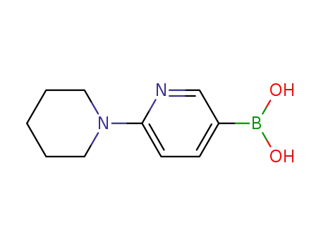 Molecular Structure of 1002129-33-0 (6-(1-PIPERIDINYL)-3-PYRIDINYLBORONIC ACID)