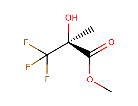 Molecular Structure of 161343-81-3 (Propanoic acid, 3,3,3-trifluoro-2-hydroxy-2-methyl-, methyl ester, (2S)-)