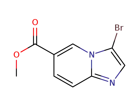 Molecular Structure of 886361-98-4 (methyl 3-bromoH-imidazo[1,2-a]pyridine-6-carboxylate)