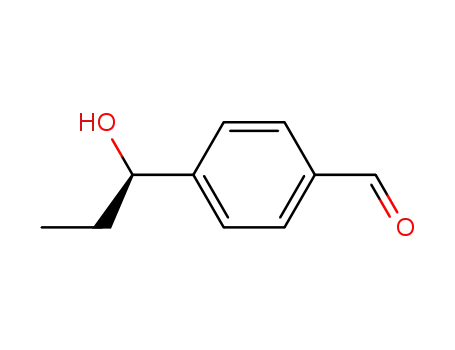 Molecular Structure of 132654-11-6 (Benzaldehyde, 4-(1-hydroxypropyl)-, (R)-)