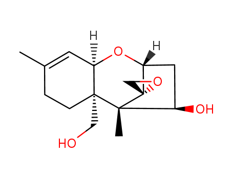2198-92-7,VERRUCAROL,Trichothec-9-ene-4b,15-diol, 12,13-epoxy- (8CI);Verrucarol (7CI); Spiro[2,5-methano-1-benzoxepin-10,2'-oxirane], trichothec-9-ene-4,15-diolderiv.; (-)-Verrucarol; 12,13-Epoxytrichothec-9-en-4b,15-diol