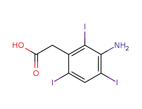 Molecular Structure of 3119-17-3 ((3-Amino-2,4,6-triiodophenyl)acetic acid)