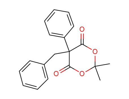 Molecular Structure of 109687-35-6 (1,3-Dioxane-4,6-dione, 2,2-dimethyl-5-phenyl-5-(phenylmethyl)-)