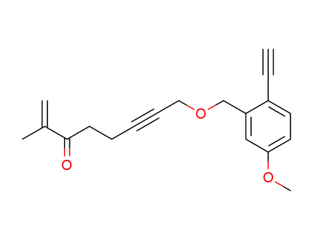 Molecular Structure of 82064-61-7 (1-Octen-6-yn-3-one, 8-[(2-ethynyl-5-methoxyphenyl)methoxy]-2-methyl-)