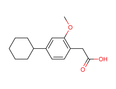 Molecular Structure of 57568-40-8 (Benzeneacetic acid, 4-cyclohexyl-2-methoxy-)
