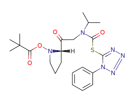 1-Pyrrolidinecarboxylic acid,
2-[[(1-methylethyl)[[(1-phenyl-1H-tetrazol-5-yl)thio]carbonyl]amino]acetyl]
-, 1,1-dimethylethyl ester, (S)-