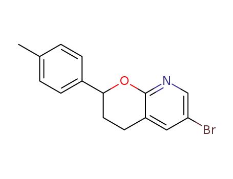 Molecular Structure of 102830-66-0 (6-bromo-2-(4-methylphenyl)-3,4-dihydro-2H-pyrano[2,3-b]pyridine)