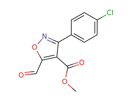 Molecular Structure of 682352-76-7 (4-Isoxazolecarboxylicacid,3-(4-chlorophenyl)-5-formyl-,methylester(9CI))