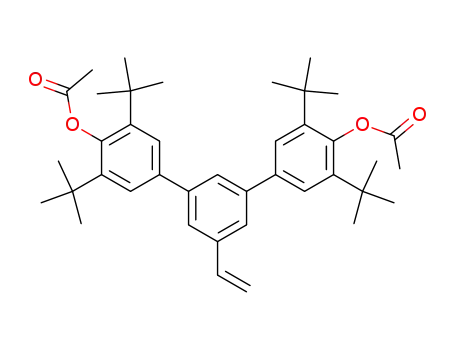 Molecular Structure of 401461-15-2 ([1,1':3',1''-Terphenyl]-4,4''-diol,
3,3'',5,5''-tetrakis(1,1-dimethylethyl)-5'-ethenyl-, diacetate)