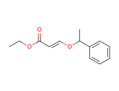 Molecular Structure of 146176-68-3 (2-Propenoic acid, 3-(1-phenylethoxy)-, ethyl ester, (2E)-)