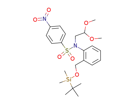 Molecular Structure of 817160-13-7 (N-[2-(tert-butyldimethylsilanyloxymethyl)phenyl]-N-(2,2-dimethoxyethyl)-4-nitrobenzenesulfonamide)
