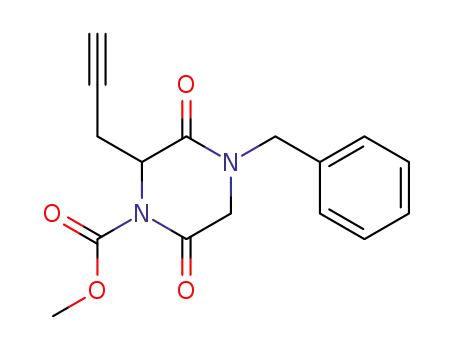 1-Piperazinecarboxylic acid,
3,6-dioxo-4-(phenylmethyl)-2-(2-propynyl)-, methyl ester