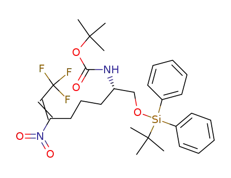 [1-(<i>tert</i>-butyl-diphenyl-silanyloxymethyl)-7,7,7-trifluoro-5-nitro-hept-5-enyl]-carbamic acid <i>tert</i>-butyl ester