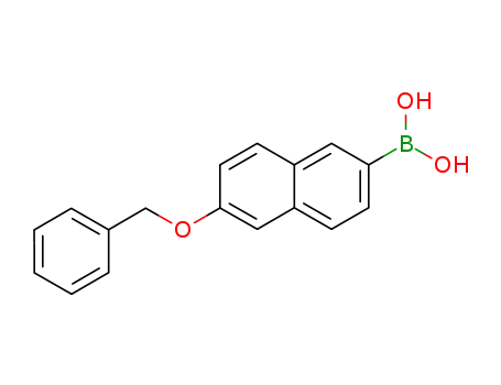 Molecular Structure of 152915-83-8 (6-(BENZYLOXY)-2-NAPHTHYLBORONIC ACID)