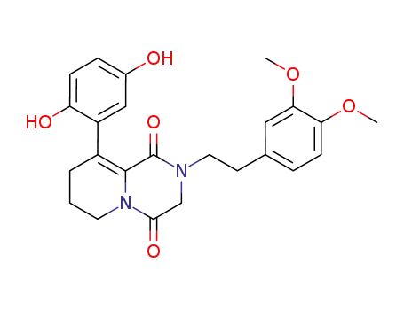 Molecular Structure of 565418-79-3 (2H-Pyrido[1,2-a]pyrazine-1,4(3H,6H)-dione,
9-(2,5-dihydroxyphenyl)-2-[2-(3,4-dimethoxyphenyl)ethyl]-7,8-dihydro-)