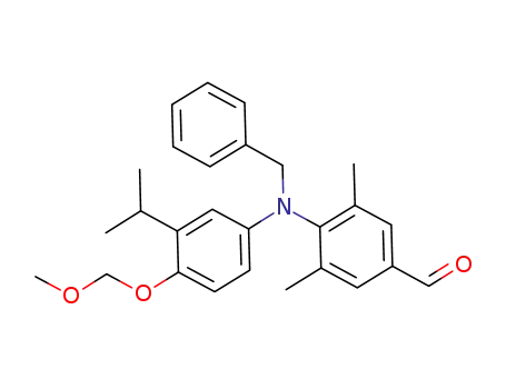 Molecular Structure of 936133-26-5 (4-[N-benzyl-N-[3-isopropyl-4-(methoxymethoxy)phenyl]amino]-3,5-dimethylbenzaldehyde)