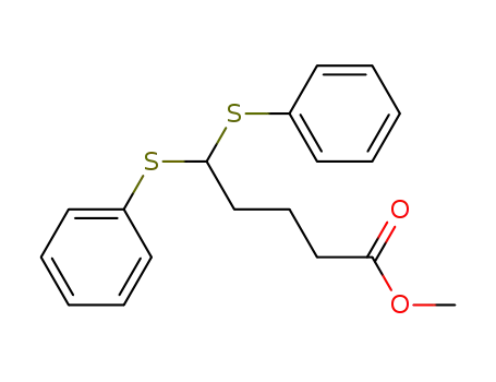 Molecular Structure of 896730-40-8 (5,5-bis-phenylsulfanyl-pentanoic acid methyl ester)