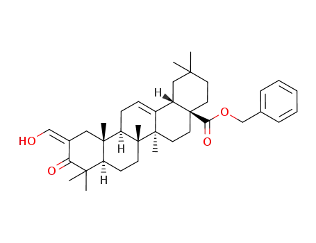 Molecular Structure of 892869-59-9 ((2Z)-2-(Hydroxymethylene)-3-oxoolean-12-en-28-oic acid phenylmethyl ester)