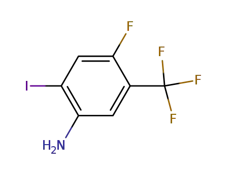 Molecular Structure of 868692-49-3 (4-fluoro-2-iodo-5-(trifluoromethyl)benzenamine)