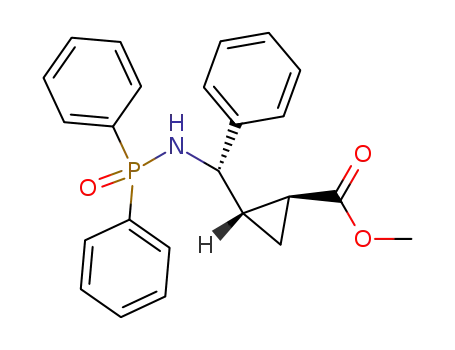 Molecular Structure of 872423-08-0 ((1S,2S)-2-((S)-(diphenylphosphinylamino)phenyl-methyl)cyclopropane carboxylic acid methyl ester)