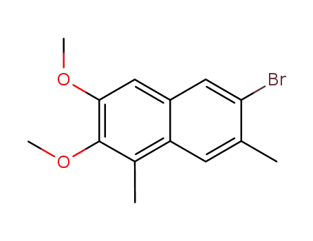 Molecular Structure of 213971-21-2 (6-Bromo-2,3-dimethoxy-1,7-dimethylnaphthalene)