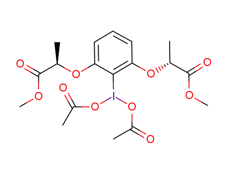 Molecular Structure of 1255651-84-3 (dimethyl-2,2'-((2-(diacetoxy-λ<sup>3</sup>-iodanyl)-1,3-phenylene)bis(oxy))(2R,2'R)-dipropionate)