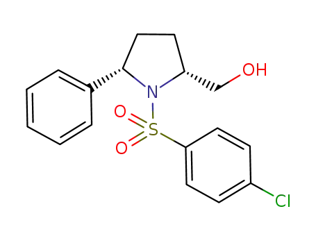Molecular Structure of 744257-00-9 (2-Pyrrolidinemethanol, 1-[(4-chlorophenyl)sulfonyl]-5-phenyl-, (2R,5S)-)