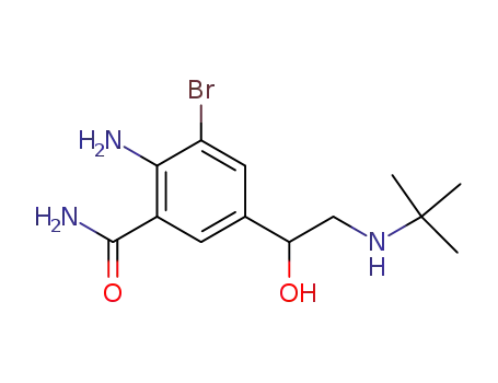 Molecular Structure of 82164-90-7 (Benzamide,
2-amino-3-bromo-5-[2-[(1,1-dimethylethyl)amino]-1-hydroxyethyl]-)