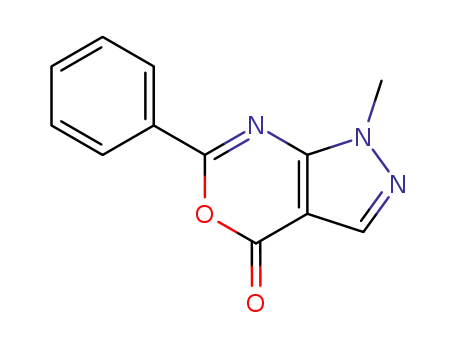 Molecular Structure of 115445-69-7 (1-methyl-6-phenylpyrazolo[3,4-d][1,3]oxazin-4(1H)-one)