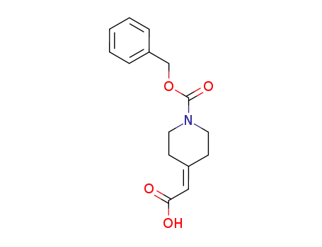 Molecular Structure of 40113-03-9 (1-Cbz-Piperidin-4-ylidene-acetic acid)