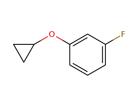 Molecular Structure of 309977-71-7 (Benzene, 1-(cyclopropyloxy)-3-fluoro- (9CI))