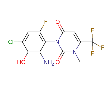 1-methyl-6-trifluoromethyl-3-(6-amino-4-chloro-2-fluoro-5-hydroxy-phenyl)-2,4(1H,3H)-pyrimidinedione