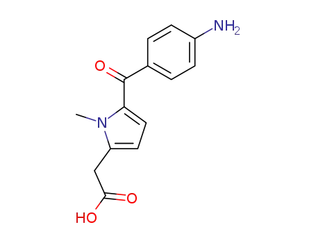 Molecular Structure of 26171-28-8 (1H-Pyrrole-2-acetic acid, 5-(4-aminobenzoyl)-1-methyl-)