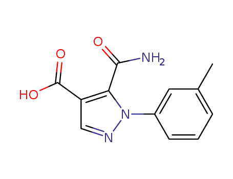 Molecular Structure of 103053-17-4 (5-carbamoyl-1-(3-methylphenyl)-1H-pyrazole-4-carboxylic acid)